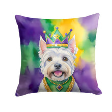 Load image into Gallery viewer, Westie King of Mardi Gras Throw Pillow - 14x14 Decorative Pillow – Art for Your Home &amp; Patio
