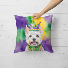 Load image into Gallery viewer, Westie King of Mardi Gras Throw Pillow