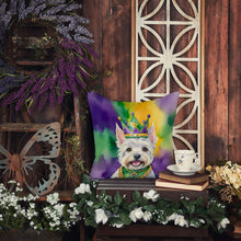 Load image into Gallery viewer, Westie King of Mardi Gras Throw Pillow