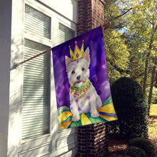 Load image into Gallery viewer, Westie King of Mardi Gras House Flag