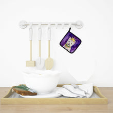 Load image into Gallery viewer, Westie King of Mardi Gras Pot Holders - Set of 2 Decorative Kitchen Helpers | Made in the USA