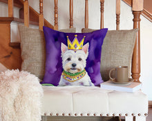 Load image into Gallery viewer, Westie King of Mardi Gras Throw Pillow - 14x14 Decorative Pillow – Art for Your Home &amp; Patio