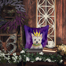 Load image into Gallery viewer, Westie King of Mardi Gras Throw Pillow - 14x14 Decorative Pillow – Art for Your Home &amp; Patio