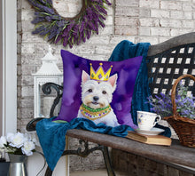 Load image into Gallery viewer, Westie King of Mardi Gras Throw Pillow