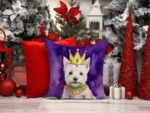 Load image into Gallery viewer, Westie King of Mardi Gras Throw Pillow