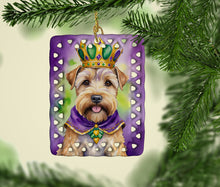 Load image into Gallery viewer, Wheaten Terrier King of Mardi Gras Porcelain Ornament