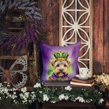 Load image into Gallery viewer, Wheaten Terrier King of Mardi Gras Throw Pillow - 14x14 Decorative Pillow – Art for Your Home &amp; Patio