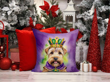 Load image into Gallery viewer, Wheaten Terrier King of Mardi Gras Throw Pillow - 14x14 Decorative Pillow – Art for Your Home &amp; Patio