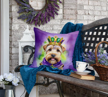 Load image into Gallery viewer, Wheaten Terrier King of Mardi Gras Throw Pillow