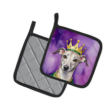 Load image into Gallery viewer, Whippet King of Mardi Gras Pot Holders - Set of 2 Decorative Kitchen Helpers | Made in the USA