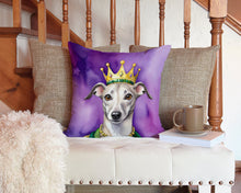 Load image into Gallery viewer, Whippet King of Mardi Gras Throw Pillow - 14x14 Decorative Pillow – Art for Your Home &amp; Patio