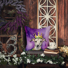 Load image into Gallery viewer, Whippet King of Mardi Gras Throw Pillow - 14x14 Decorative Pillow – Art for Your Home &amp; Patio