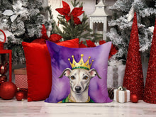 Load image into Gallery viewer, Whippet King of Mardi Gras Throw Pillow - 14x14 Decorative Pillow – Art for Your Home &amp; Patio