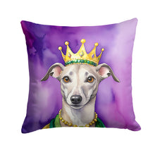 Load image into Gallery viewer, Whippet King of Mardi Gras Throw Pillow - 14x14 Decorative Pillow – Art for Your Home &amp; Patio