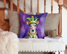 Load image into Gallery viewer, Whippet King of Mardi Gras Throw Pillow - 14x14 Decorative Pillow – Art for Your Home &amp; Patio