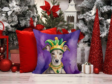 Load image into Gallery viewer, Whippet King of Mardi Gras Throw Pillow