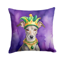Load image into Gallery viewer, Whippet King of Mardi Gras Throw Pillow