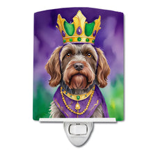 Load image into Gallery viewer, Wirehaired Pointing Griffon King of Mardi Gras Ceramic Night Light