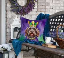 Load image into Gallery viewer, Wirehaired Pointing Griffon King of Mardi Gras Throw Pillow