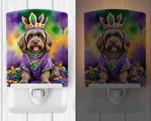 Load image into Gallery viewer, Wirehaired Pointing Griffon King of Mardi Gras Ceramic Night Light