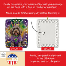 Load image into Gallery viewer, Wirehaired Pointing Griffon King of Mardi Gras Porcelain Ornament