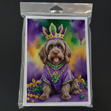 Load image into Gallery viewer, Wirehaired Pointing Griffon King of Mardi Gras Greeting Cards - Blank Note Cards – 8-Pack of Artist-Designed Cards with Envelopes