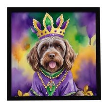 Load image into Gallery viewer, Wirehaired Pointing Griffon King of Mardi Gras Framed Metal Print