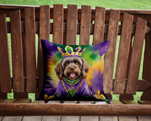 Load image into Gallery viewer, Wirehaired Pointing Griffon King of Mardi Gras Throw Pillow - 14x14 Decorative Pillow – Art for Your Home &amp; Patio