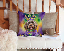 Load image into Gallery viewer, Wirehaired Pointing Griffon King of Mardi Gras Throw Pillow - 14x14 Decorative Pillow – Art for Your Home &amp; Patio