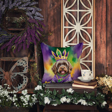 Load image into Gallery viewer, Wirehaired Pointing Griffon King of Mardi Gras Throw Pillow - 14x14 Decorative Pillow – Art for Your Home &amp; Patio
