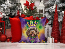 Load image into Gallery viewer, Wirehaired Pointing Griffon King of Mardi Gras Throw Pillow - 14x14 Decorative Pillow – Art for Your Home &amp; Patio