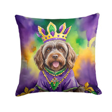 Load image into Gallery viewer, Wirehaired Pointing Griffon King of Mardi Gras Throw Pillow - 14x14 Decorative Pillow – Art for Your Home &amp; Patio