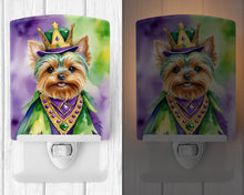Load image into Gallery viewer, Yorkshire Terrier King of Mardi Gras Ceramic Night Light