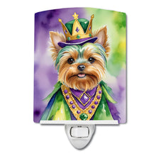 Load image into Gallery viewer, Yorkshire Terrier King of Mardi Gras Ceramic Night Light