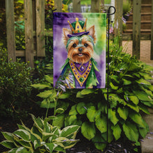 Load image into Gallery viewer, Yorkshire Terrier King of Mardi Gras Garden Flag - Vibrant Dog-Themed Yard Decor by Caroline's Treasures