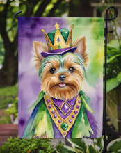 Load image into Gallery viewer, Yorkshire Terrier King of Mardi Gras Garden Flag - Vibrant Dog-Themed Yard Decor by Caroline's Treasures