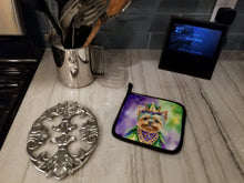Load image into Gallery viewer, Yorkshire Terrier King of Mardi Gras Pot Holders - Set of 2 Decorative Kitchen Helpers | Made in the USA