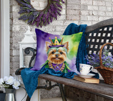 Load image into Gallery viewer, Yorkshire Terrier King of Mardi Gras Throw Pillow