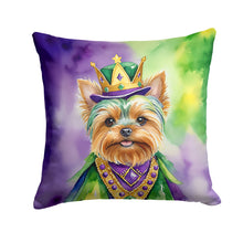 Load image into Gallery viewer, Yorkshire Terrier King of Mardi Gras Throw Pillow