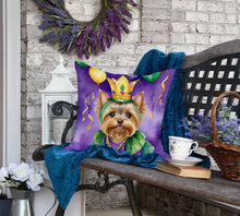 Load image into Gallery viewer, Yorkshire Terrier King of Mardi Gras Throw Pillow