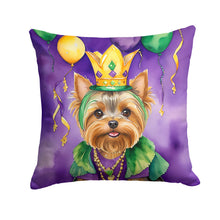Load image into Gallery viewer, Yorkshire Terrier King of Mardi Gras Throw Pillow