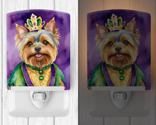 Load image into Gallery viewer, Yorkshire Terrier King of Mardi Gras Ceramic Night Light