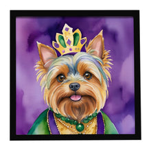 Load image into Gallery viewer, Yorkshire Terrier King of Mardi Gras Framed Metal Print