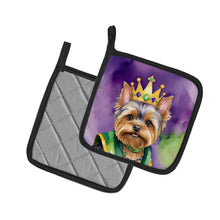 Load image into Gallery viewer, Yorkshire Terrier King of Mardi Gras Pot Holders - Set of 2 Decorative Kitchen Helpers | Made in the USA