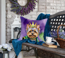 Load image into Gallery viewer, Yorkshire Terrier King of Mardi Gras Throw Pillow