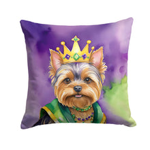 Load image into Gallery viewer, Yorkshire Terrier King of Mardi Gras Throw Pillow