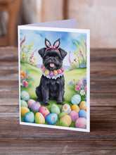 Load image into Gallery viewer, Affenpinscher Easter Egg Hunt Greeting Cards - Blank Note Cards – 8-Pack of Artist-Designed Cards with Envelopes