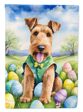Load image into Gallery viewer, Airedale Terrier Easter Garden Flag - Easter Egg Hunt - Dog-Themed Spring Yard Decor
