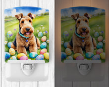 Load image into Gallery viewer, Airedale Terrier Easter Egg Hunt Ceramic Night Light