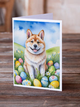 Load image into Gallery viewer, Akita Easter Egg Hunt Greeting Cards - Blank Note Cards – 8-Pack of Artist-Designed Cards with Envelopes